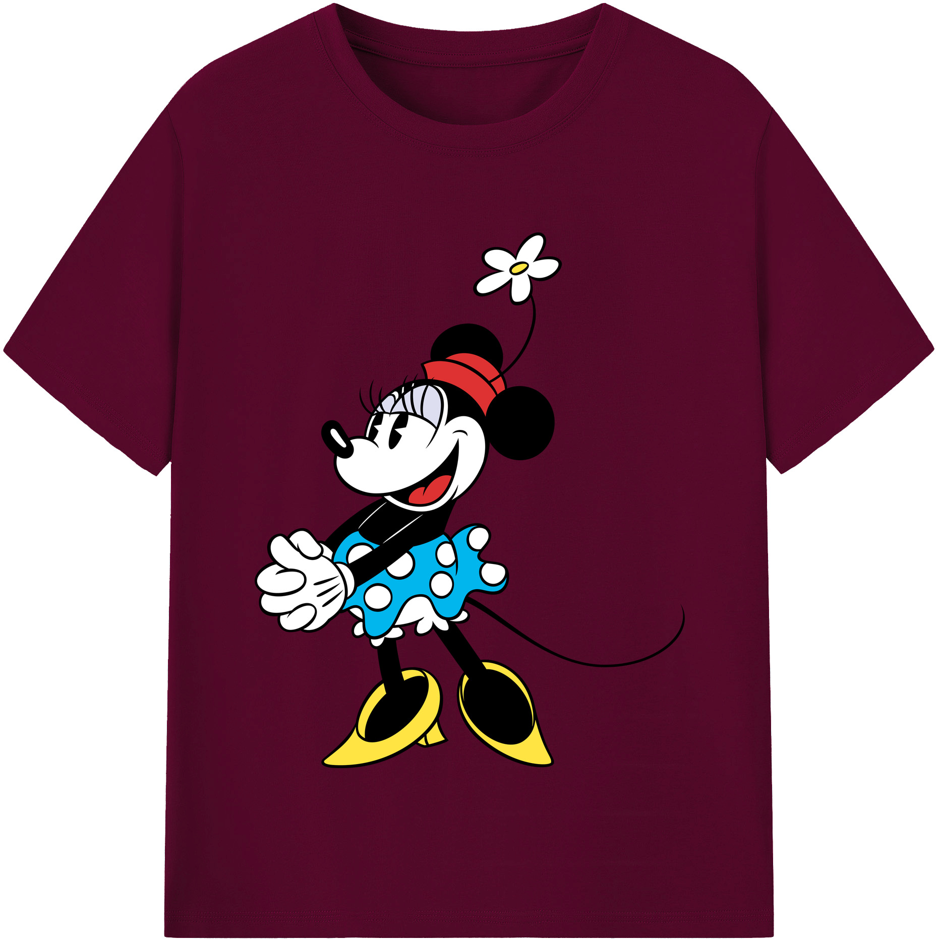 （画像用） ミッキーマウス Mickey Mouse レディースカジュアルプリントTシャツ（綿100％）